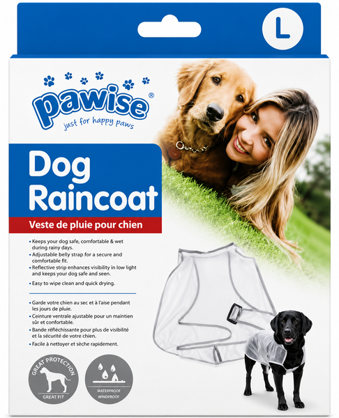 PAWISE DOG RAINCOAT L